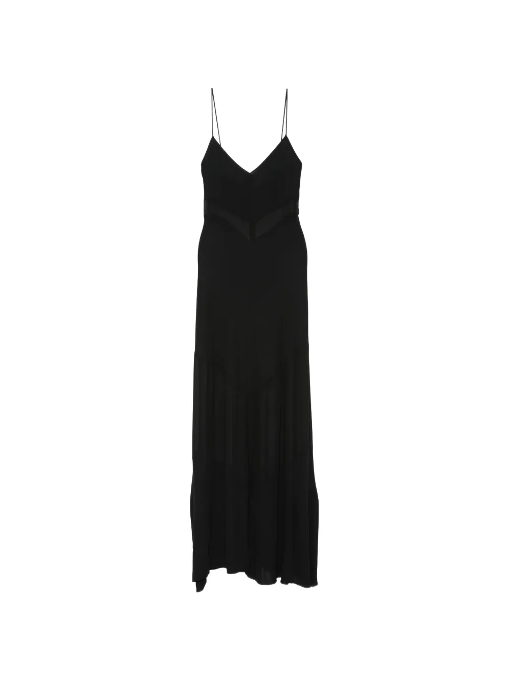 Fendi Pre-Owned Abito lungo con inserti semitrasparenti anni 2000 - Nero