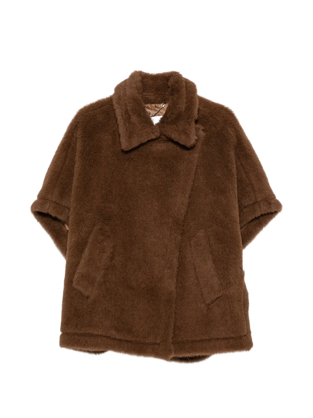 Max Mara Giacca Teddy stile mantella - Marrone