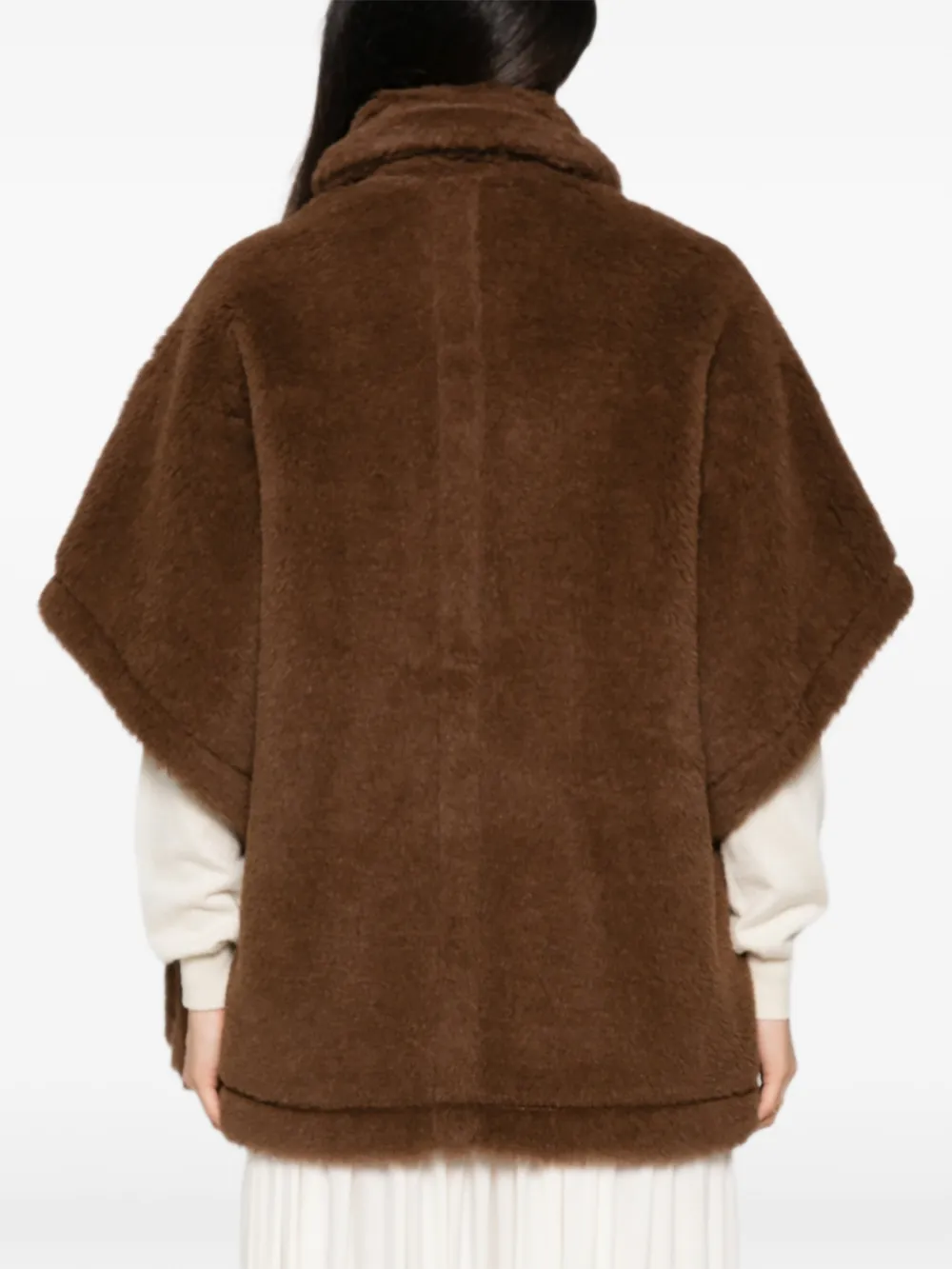 Max Mara Teddy cape-style jacket Bruin