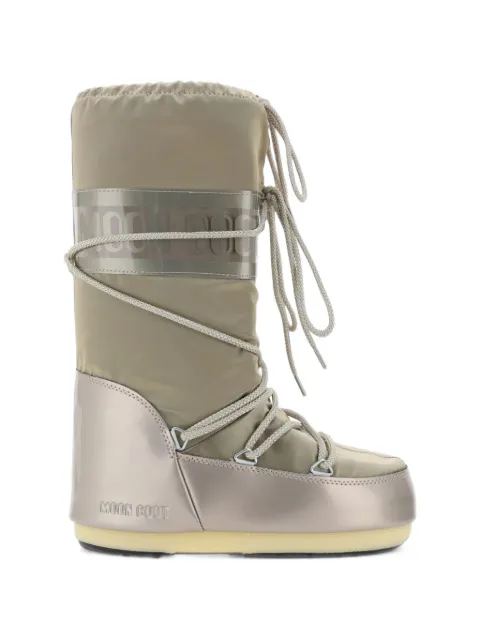 Moon Boot Icon Glance platinum satin boots