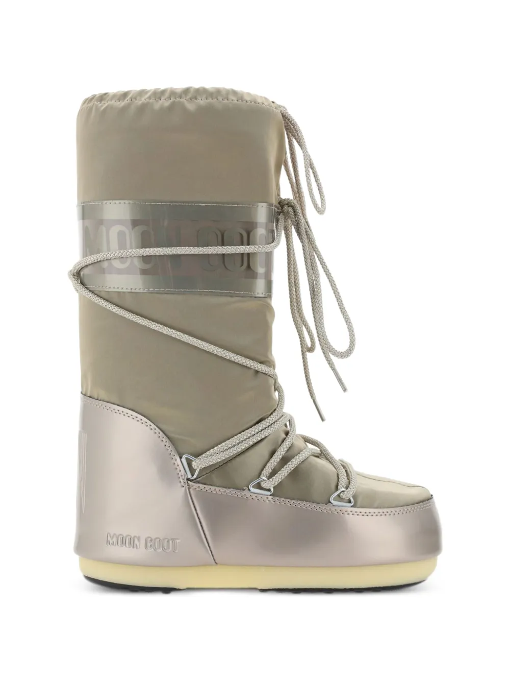 Moon Boot Icon Glance platinum satin boots - Neutrals