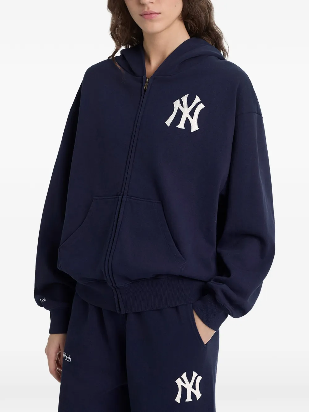 Sporty & Rich x New York Yankees hoodie met logo-patch Blauw