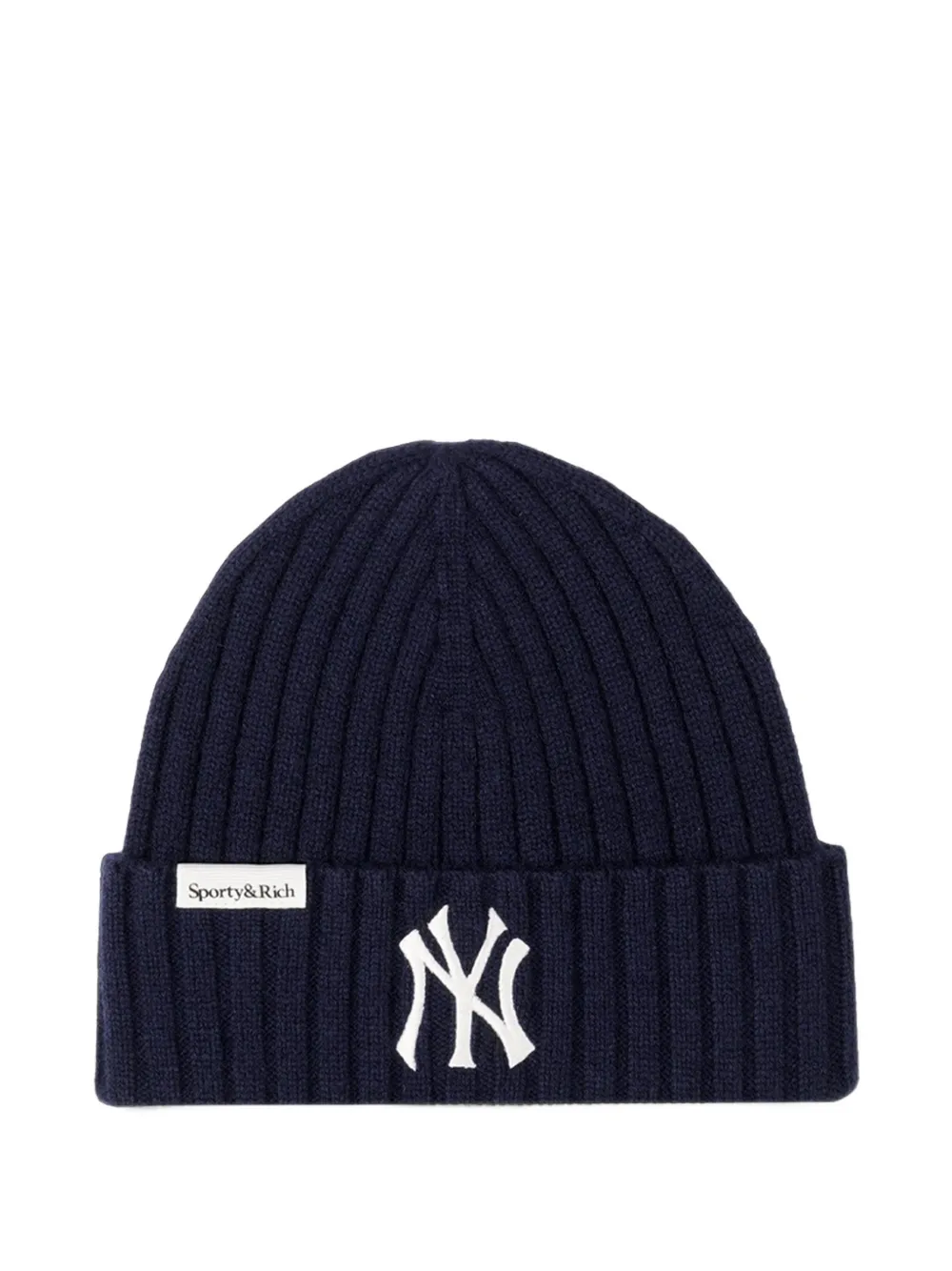 Sporty & Rich x New York Yankees ribbed-knit beanie hat - Blau