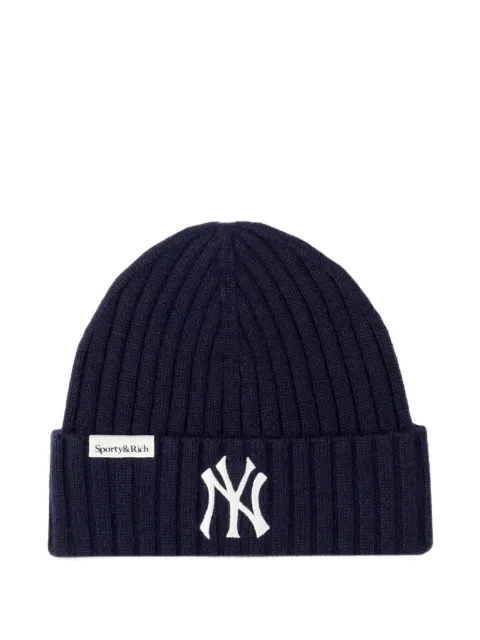 Sporty & Rich gorro en tejido de canalé en colaboración con New York Yankees