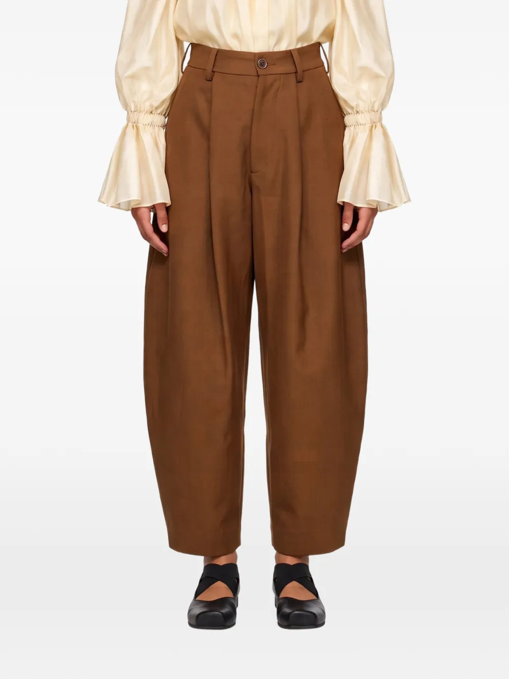 Uma Wang pleated tapered trousers Bruin