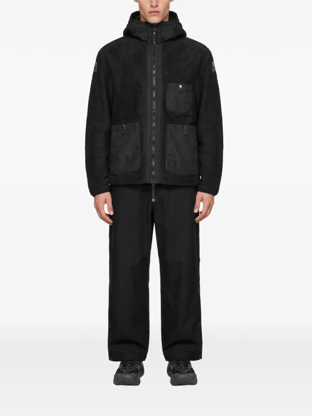 Parajumpers Sundre hooded fleece-texture jacket Zwart