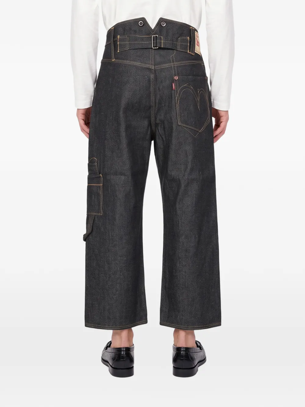 Junya Watanabe MAN contrast-stitch straight-leg jeans Zwart