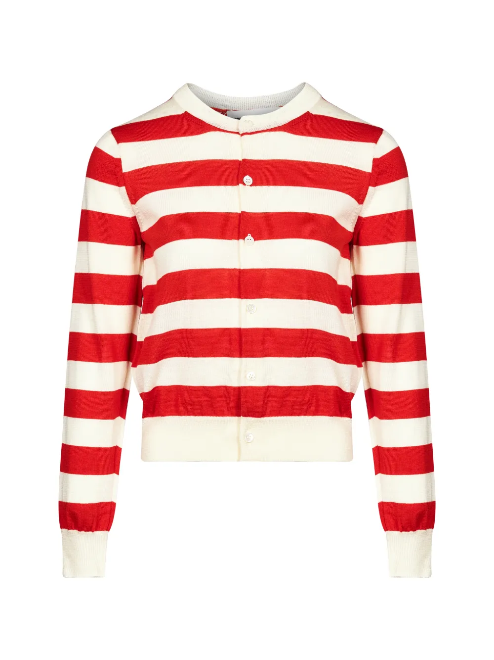 Comme Des Garçons striped button-up cardigan Wit