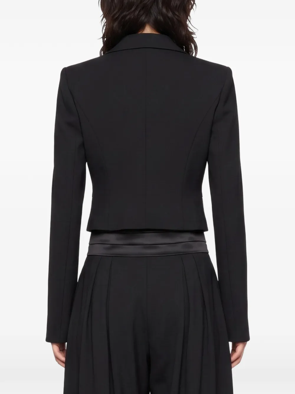 THE ANDAMANE New Zefira single-breasted cropped blazer Zwart