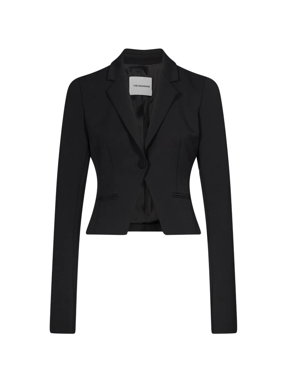 THE ANDAMANE New Zefira single-breasted cropped blazer Zwart