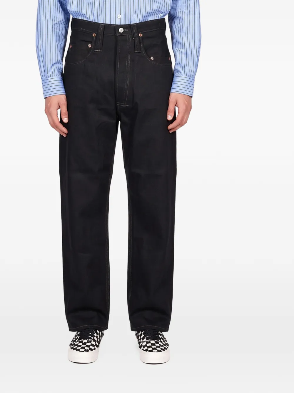 Junya Watanabe MAN contrast-stitch jeans Zwart