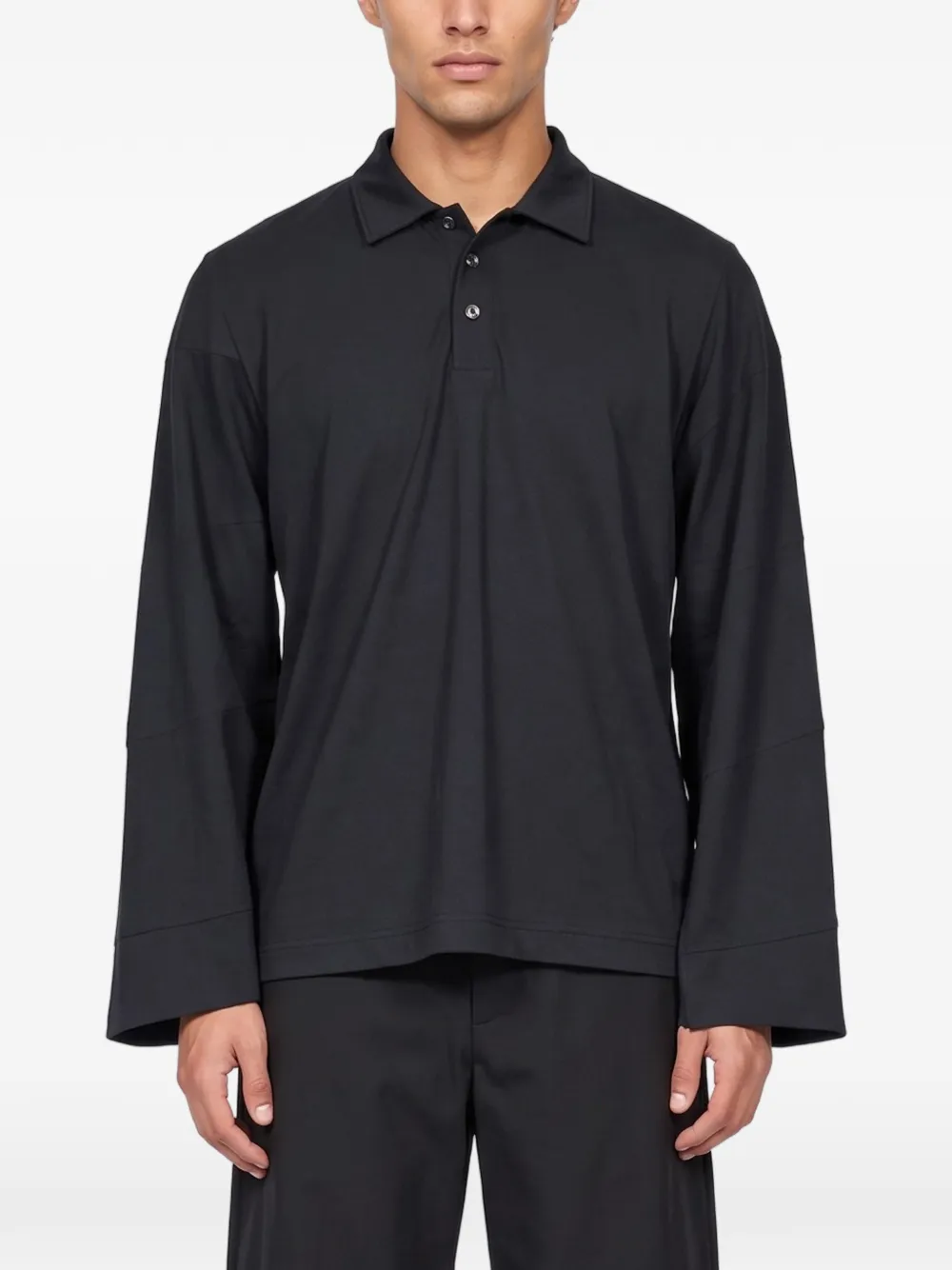 Comme des Garçons Homme Plus wide-sleeve polo shirt Zwart