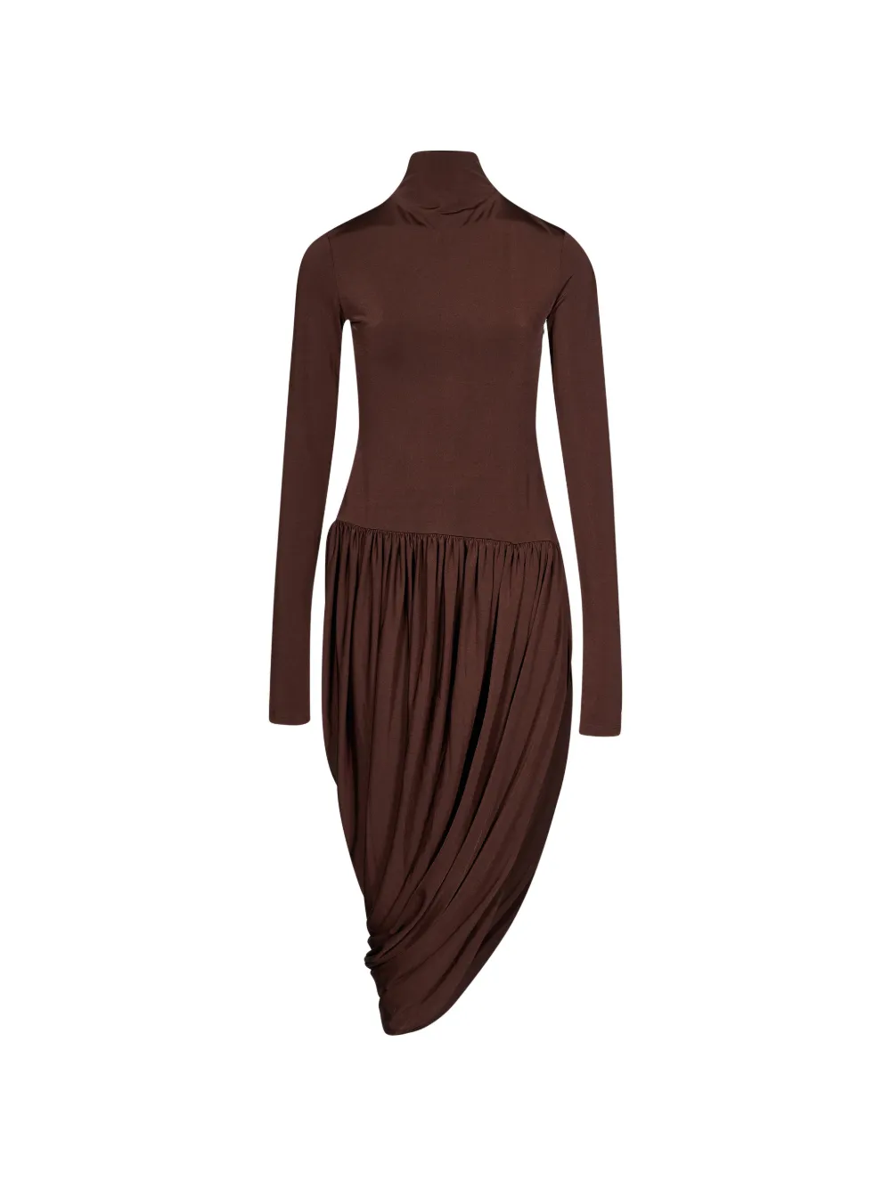 THE ANDAMANE Vesna open-back draped midi dress Bruin