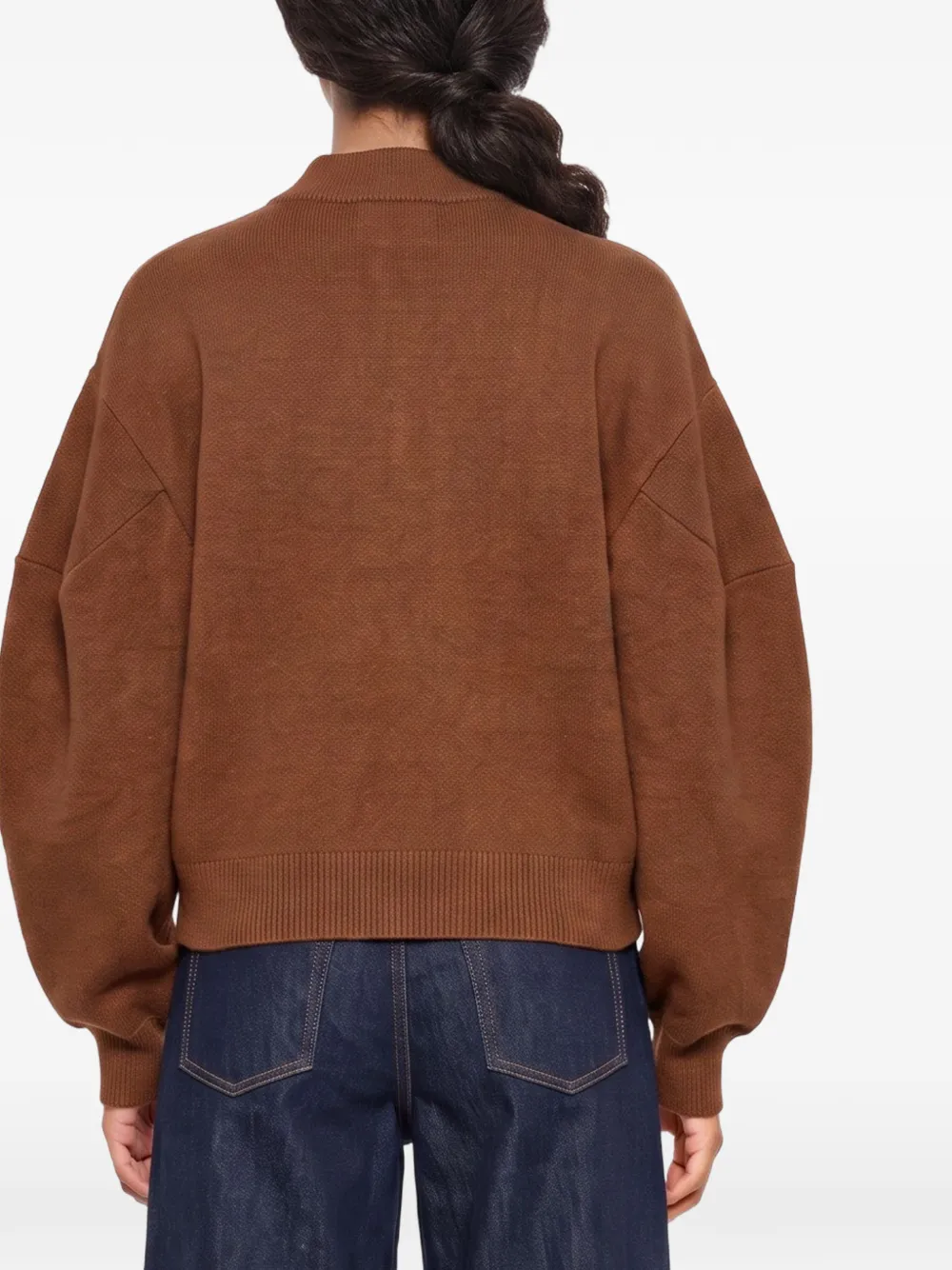Uma Wang dropped-shoulder balloon-sleeve sweater Bruin