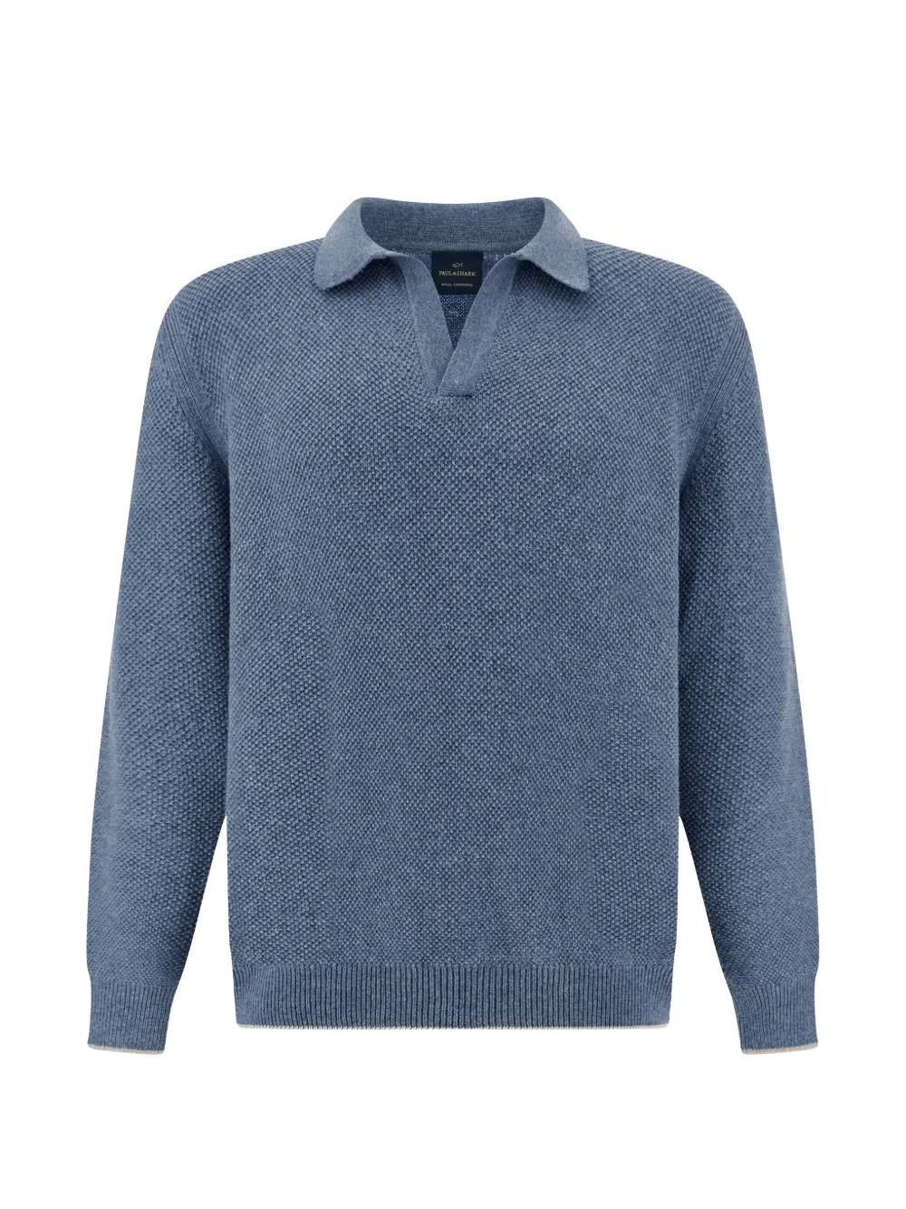 Paul & Shark open-collar long-sleeve knitted T-shirt - Blu