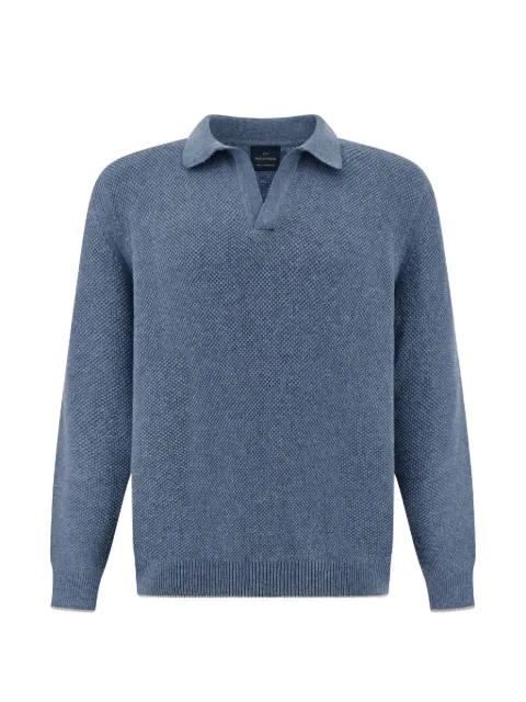 Paul & Shark open-collar long-sleeve knitted T-shirt