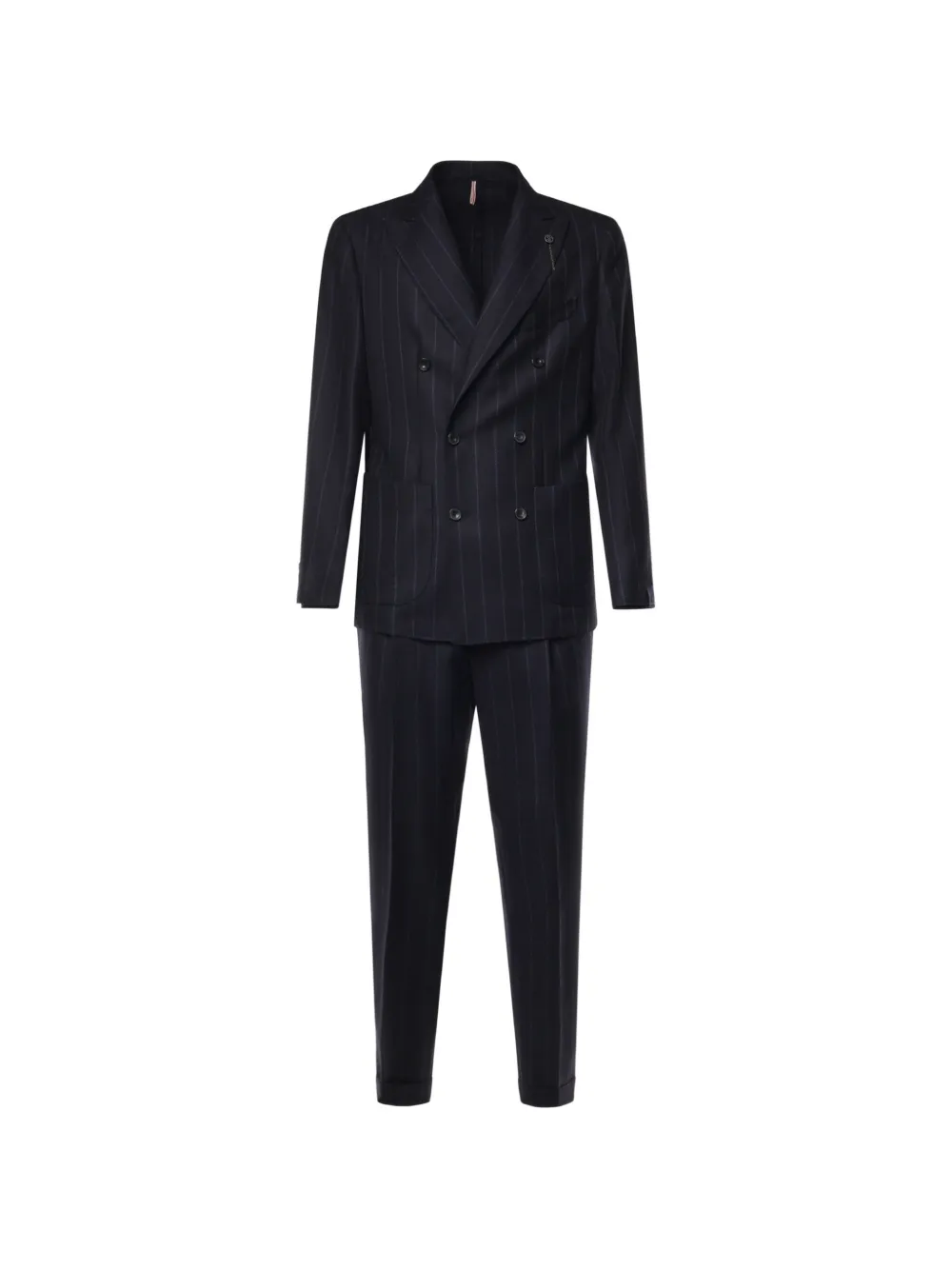 Santaniello pinstripe double-breasted suit - Blu