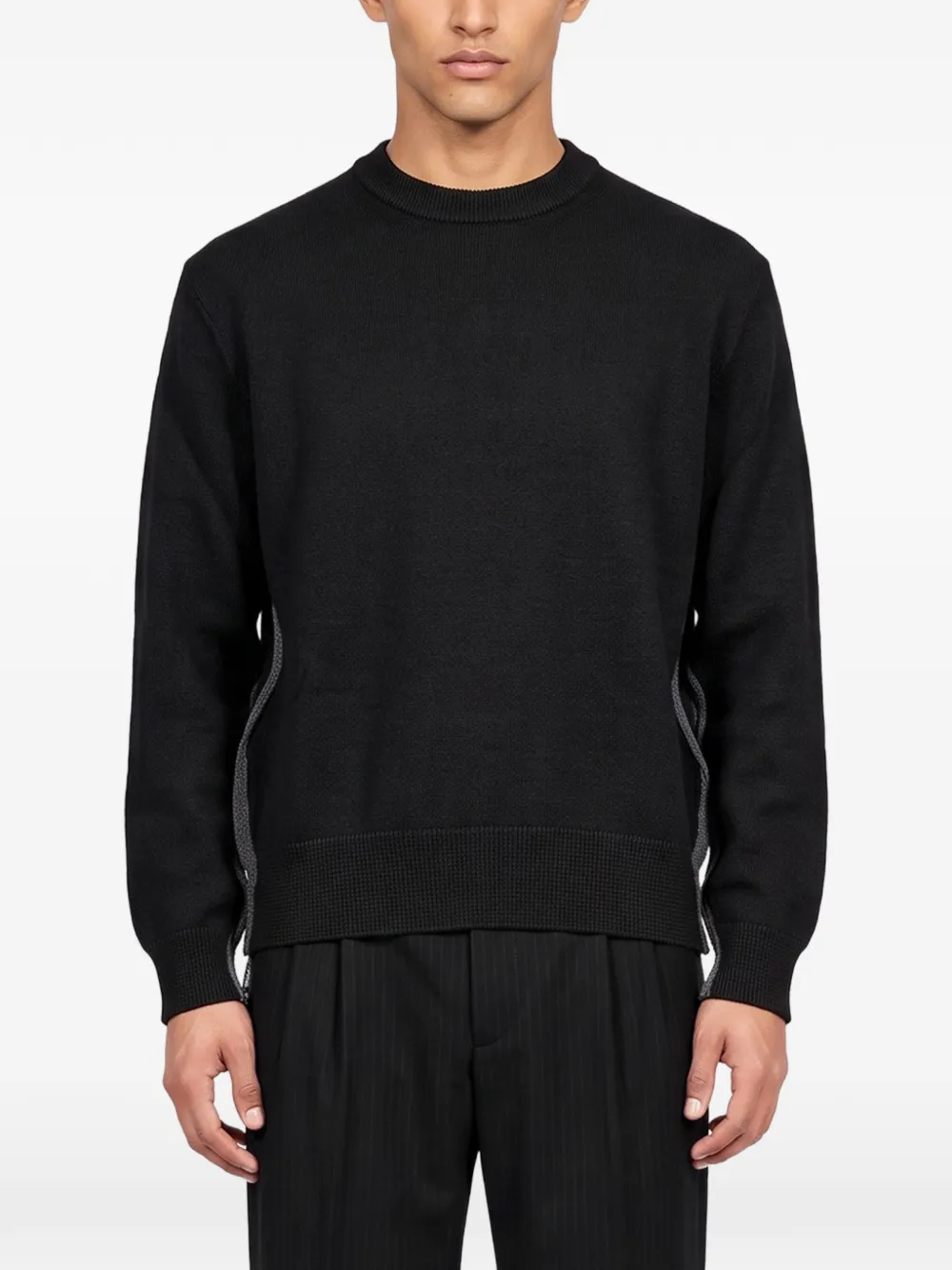 Comme des Garçons Homme contrast-trim panelled sweater Zwart