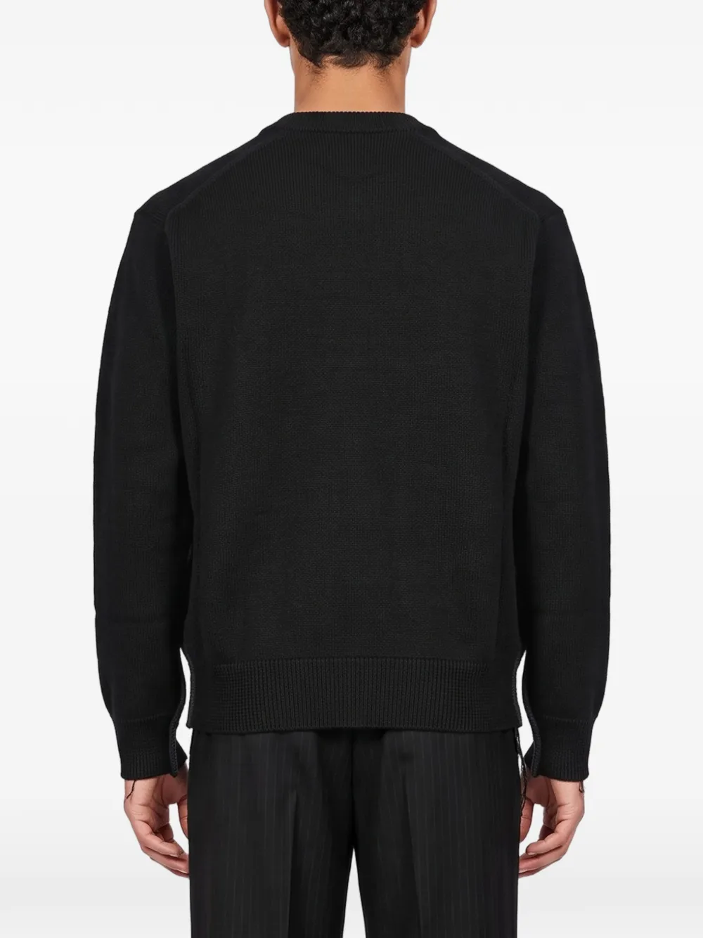Comme des Garçons Homme contrast-trim panelled sweater Zwart