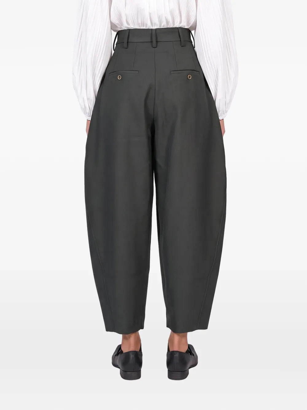 Uma Wang pleated tapered trousers Grijs