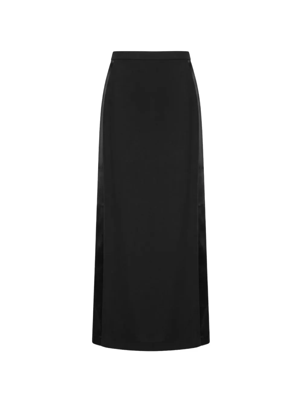 THE ANDAMANE Nada satin-trim front-slit maxi skirt - Noir THE ANDAMANE Nada satin-trim front-slit maxi skirt - Noir