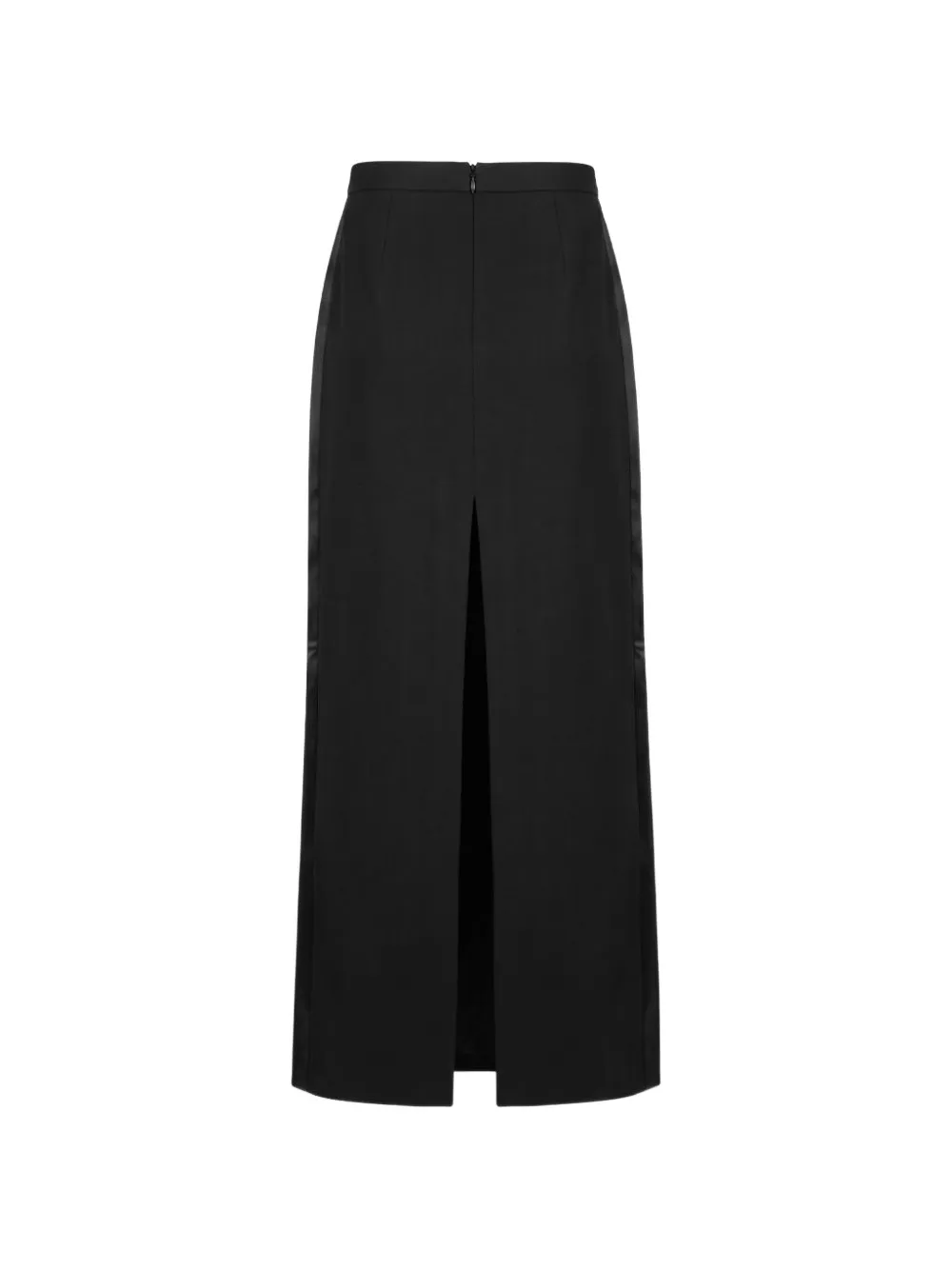 THE ANDAMANE Nada satin-trim front-slit maxi skirt Zwart