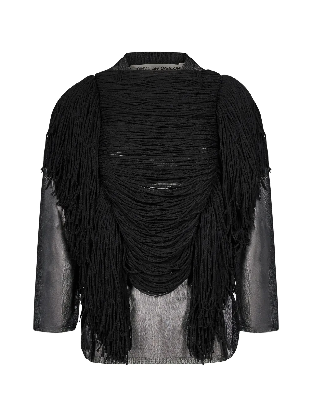 Comme Des Garçons fringe-trimmed sweater Zwart