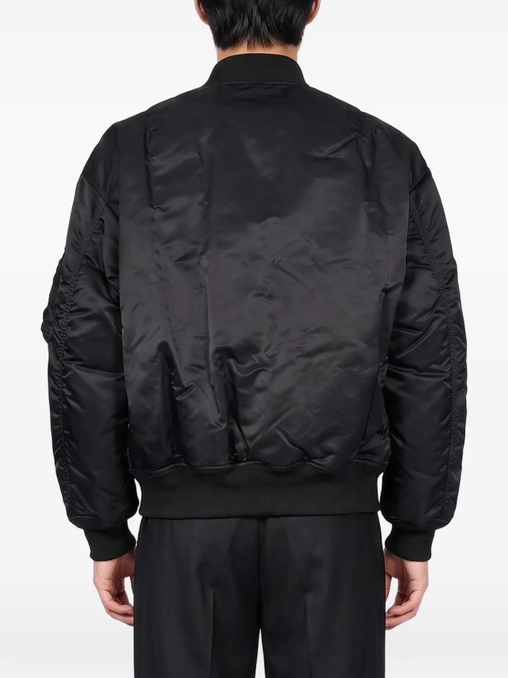 Comme des Garçons Homme leather-trim bomber jacket Zwart