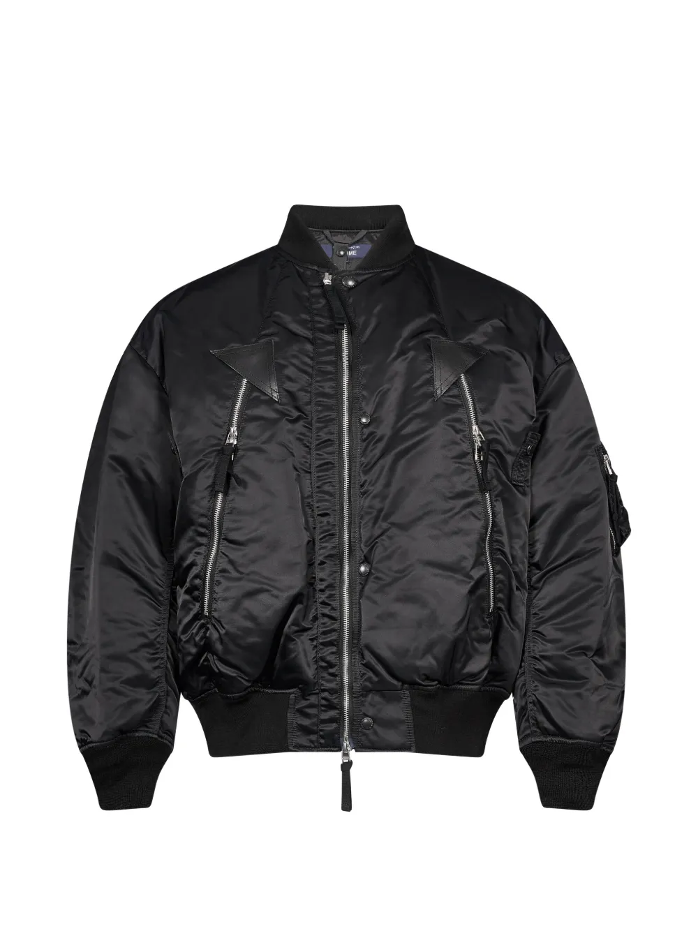 Comme des Garçons Homme leather-trim bomber jacket Zwart