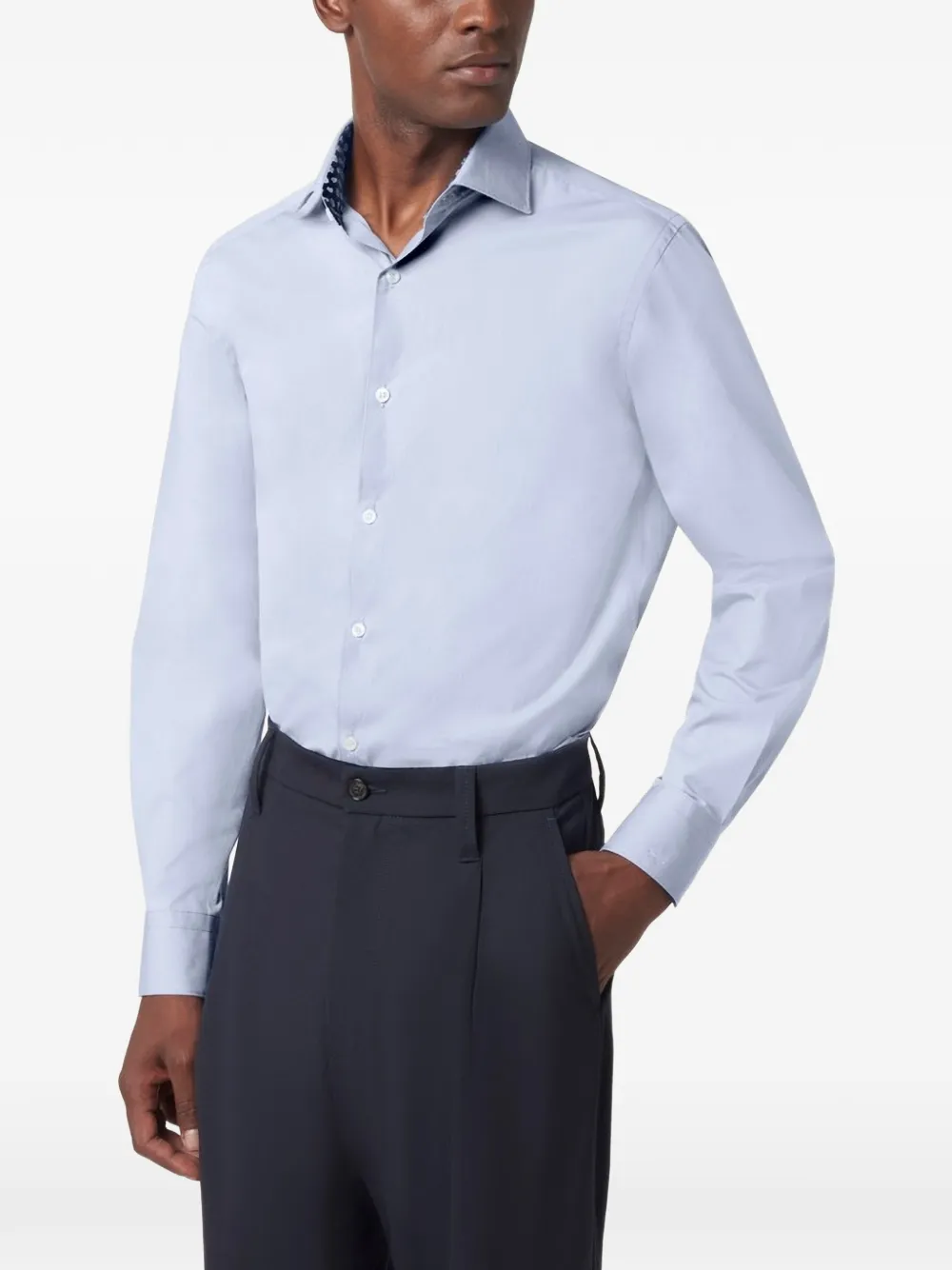 Paul & Shark cotton poplin shirt Blauw