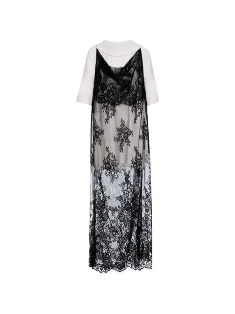 HAMZA double-layered lace maxi dress