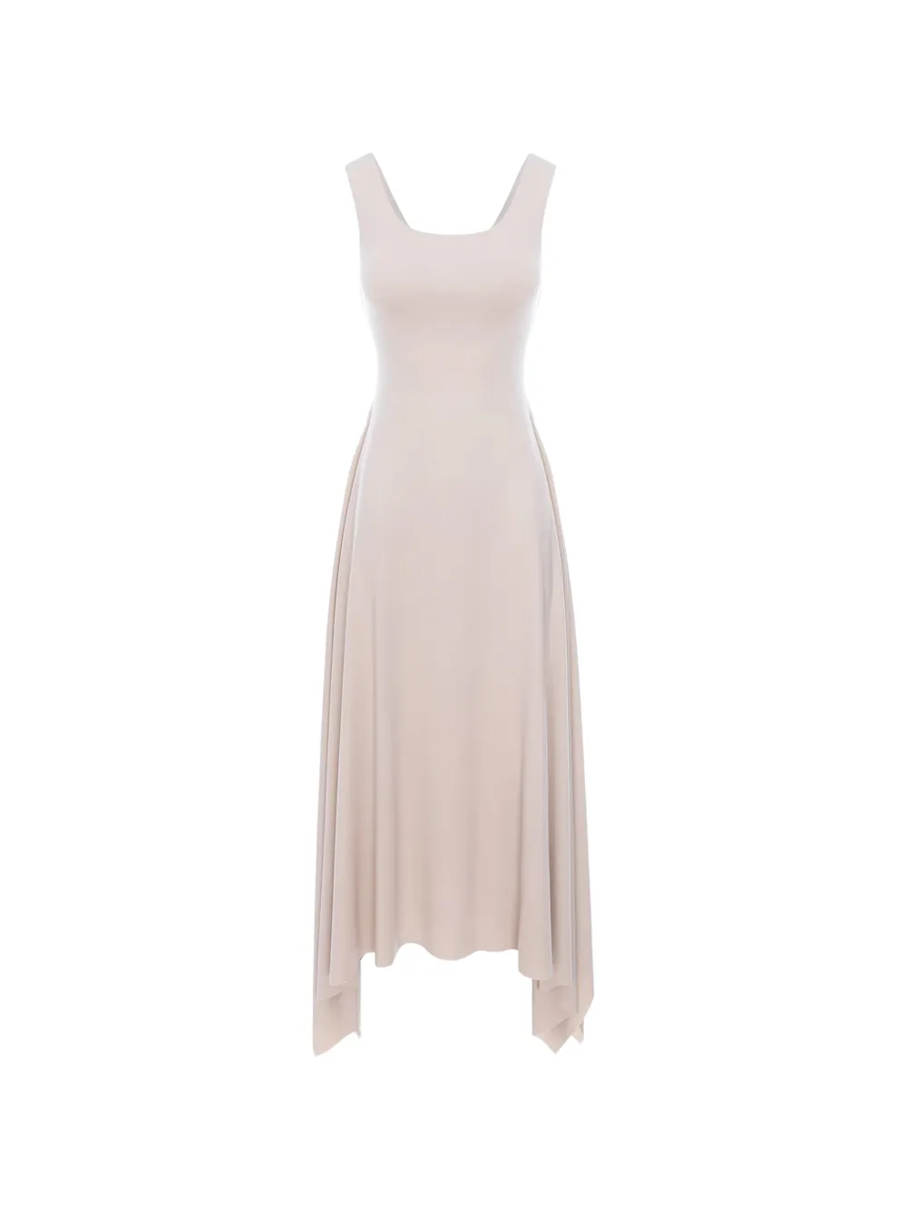 HAMZA Valencia asymmetric midi dress