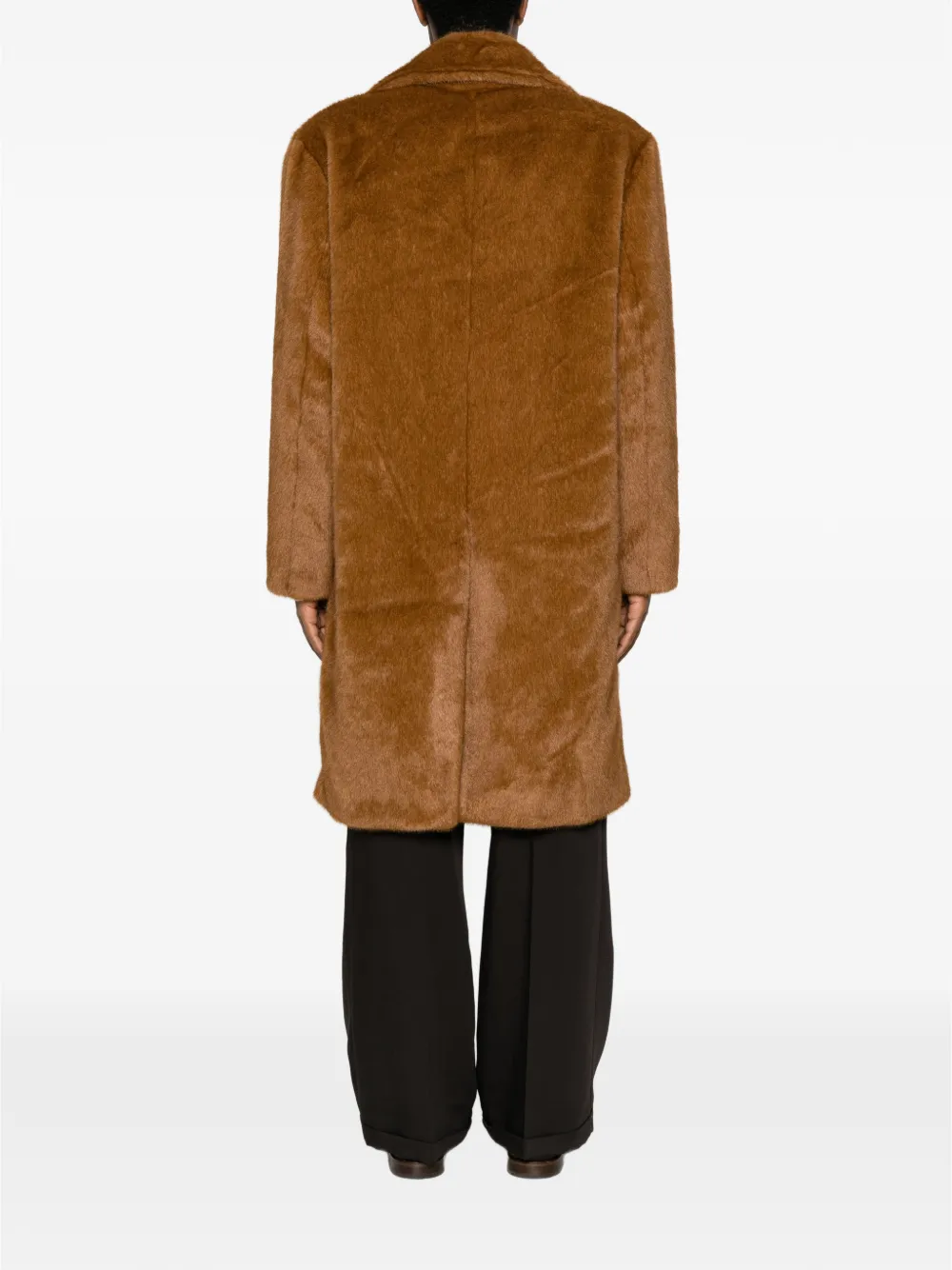Drôle De Monsieur double-breasted faux-fur coat Bruin