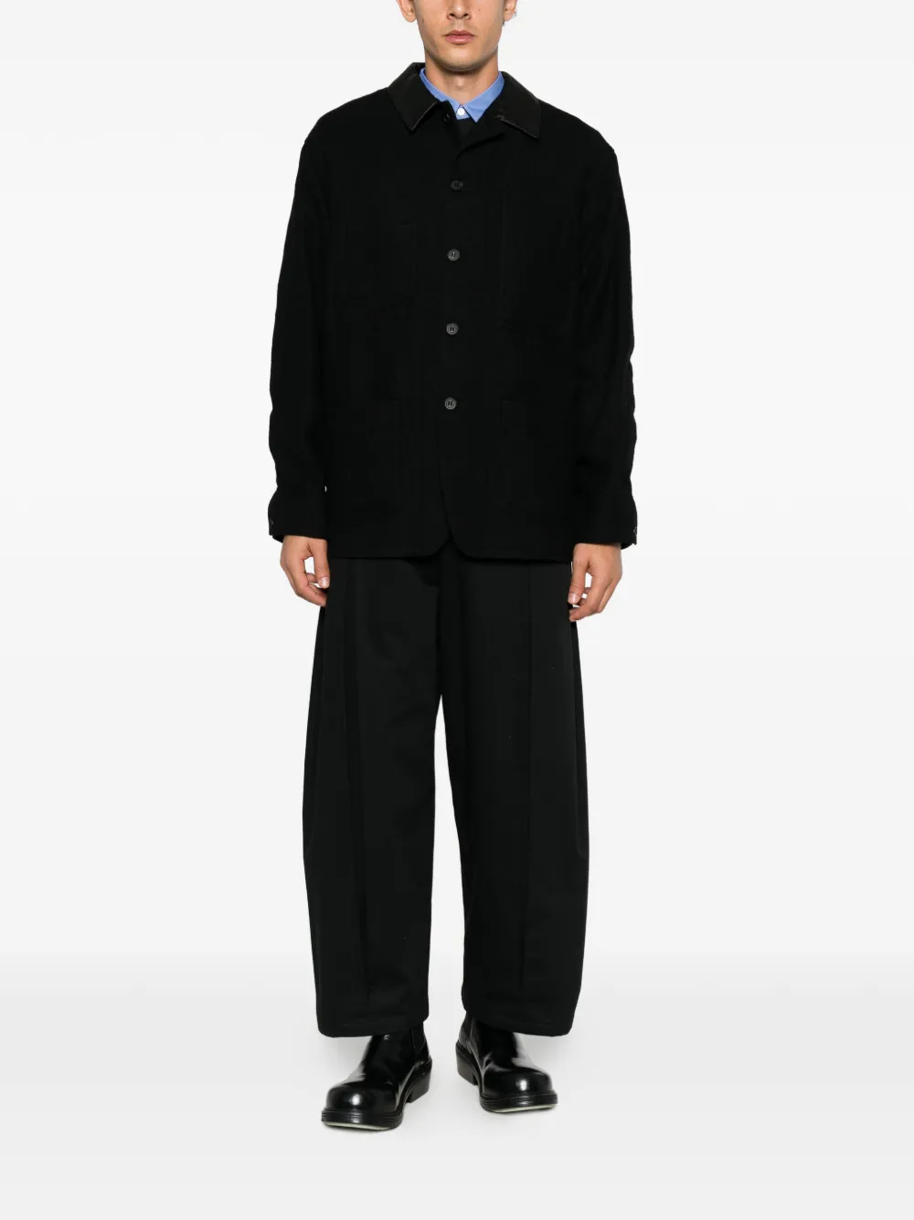 Comme des Garçons Homme Gewatteerd bomberjack met boxy fit Zwart