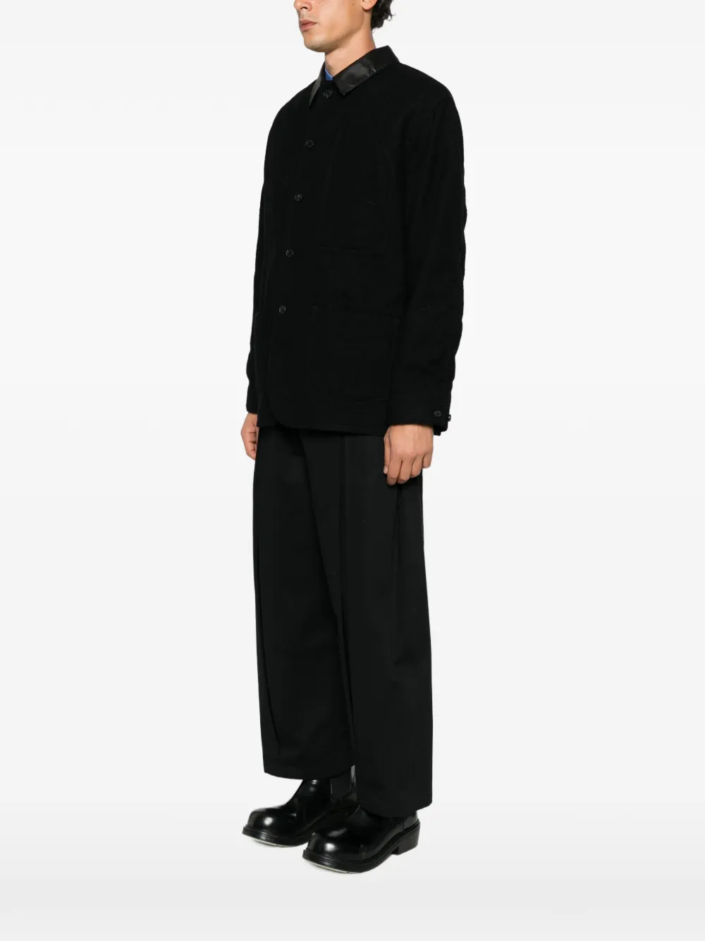 Comme des Garçons Homme Gewatteerd bomberjack met boxy fit Zwart