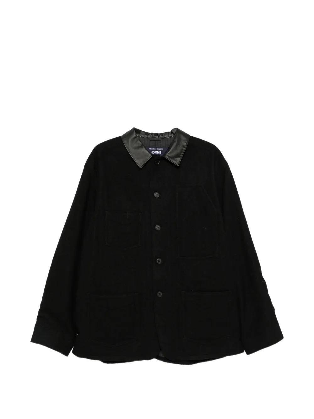 Comme des Garçons Homme Gewatteerd bomberjack met boxy fit Zwart