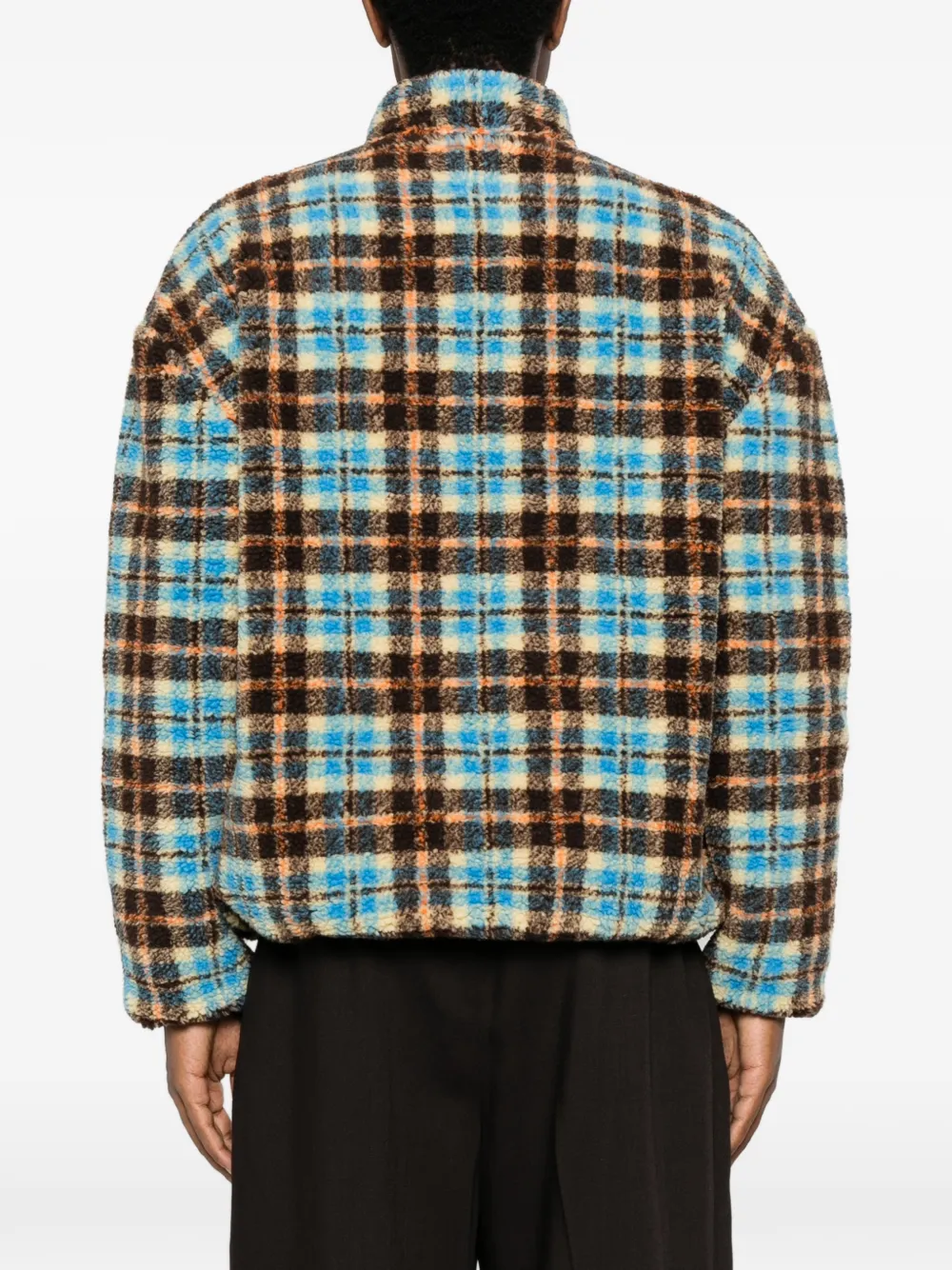 Drôle De Monsieur check-pattern fleece jacket Blauw