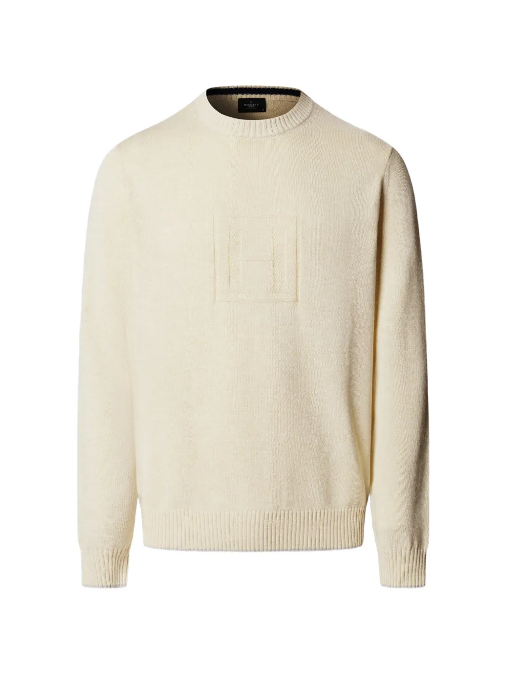 Hackett London H Logo Crew-neck Sweater In Neutral