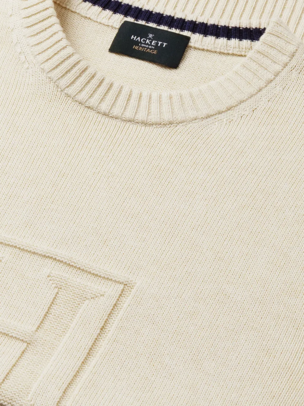 Hackett London H logo crew-neck sweater Beige