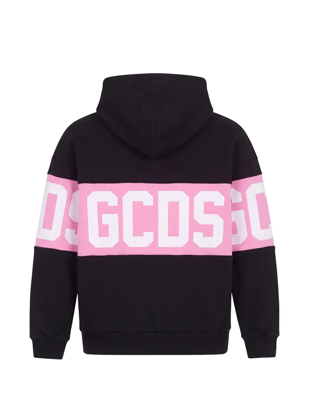 Gcds Kids logo-print panelled hoodie Zwart