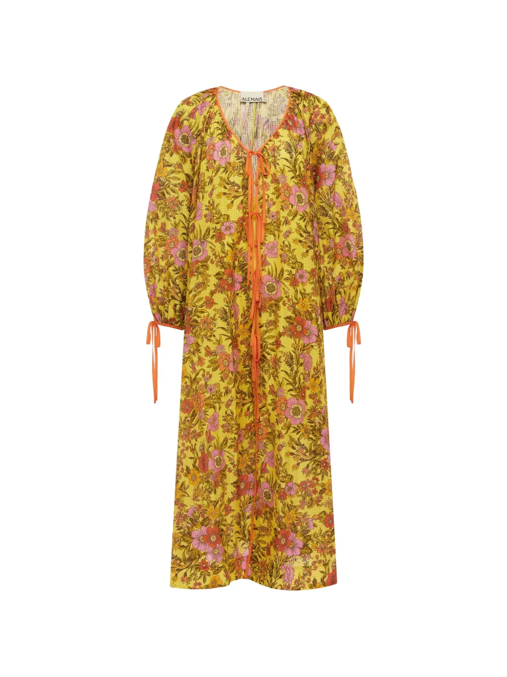 ALEMAIS Kitty tie front shirtdress - Gelb