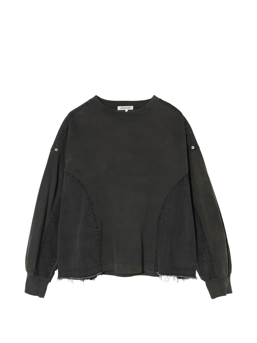 Undercover frayed panelled sweatshirt Zwart