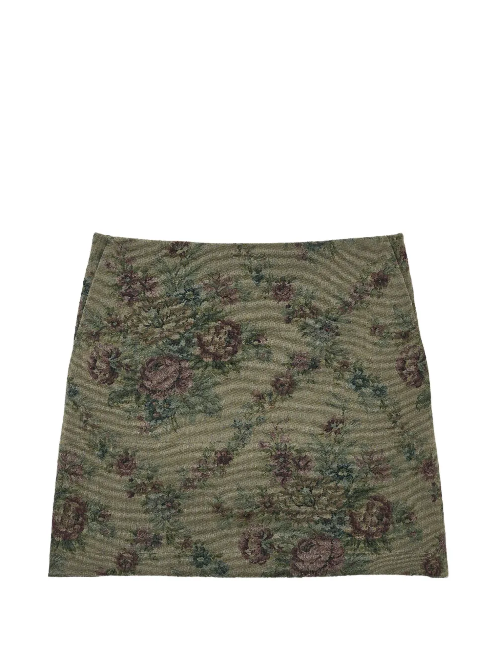 Ba&sh Rhea Floral-tapestry A-line Mini Skirt In Gray