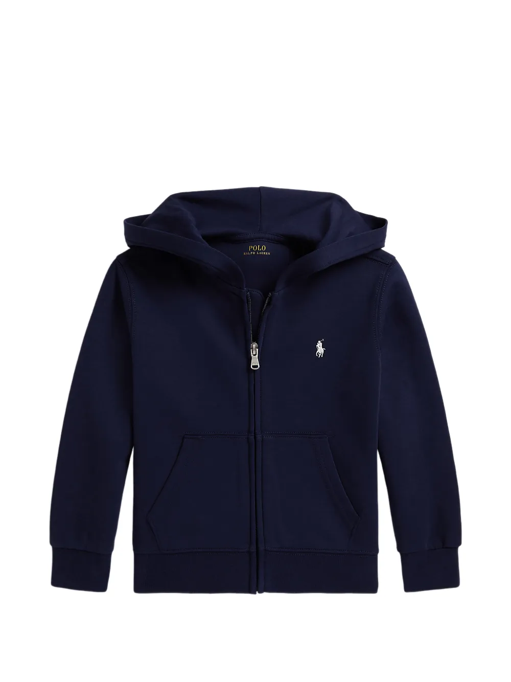 POLO RALPH LAUREN KIDS logo-embroidered zip-up hoodie Blauw
