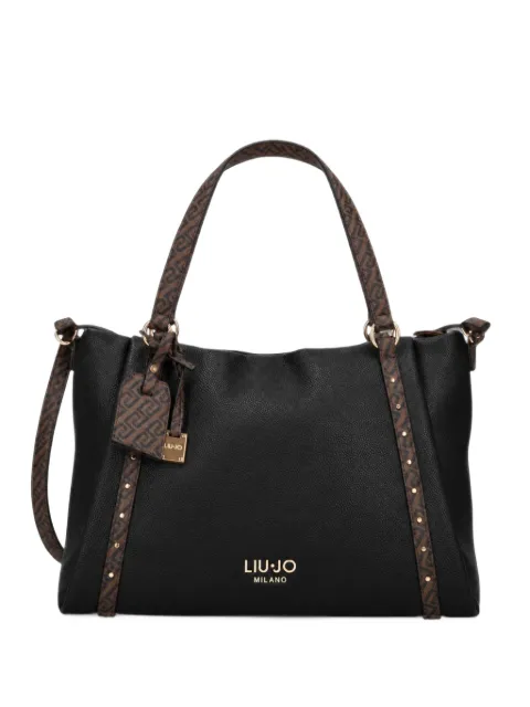 LIU JO logo-print studded tote bag