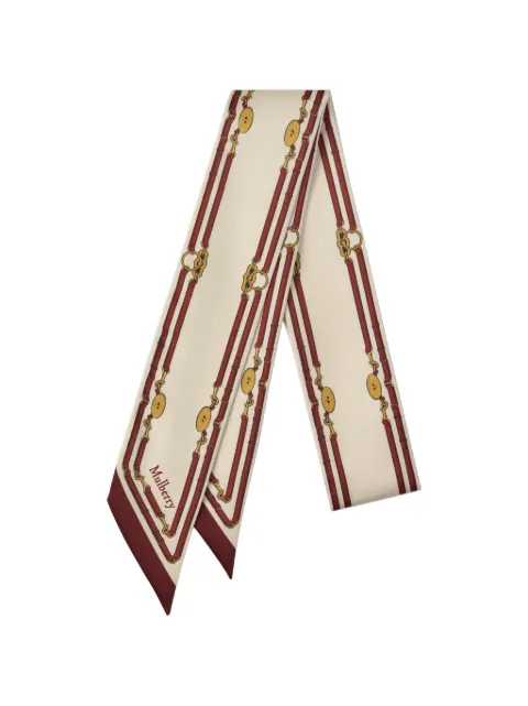 Mulberry equestrian-print silk scarf