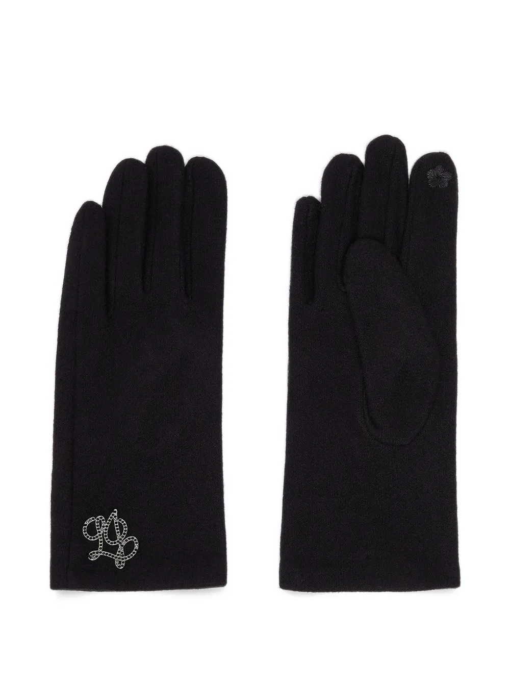 LIU JO gloves with details in faux fur - Nero