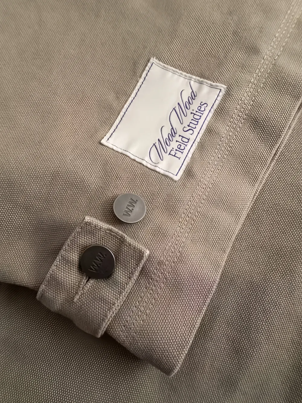 Wood Canvas shirtjack met ribfluwelen kraag Beige