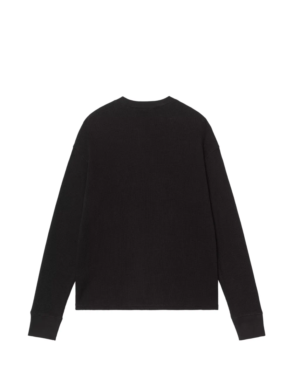 Carhartt WIP Blackletter wafelgebreid T-shirt met lange mouwen Zwart