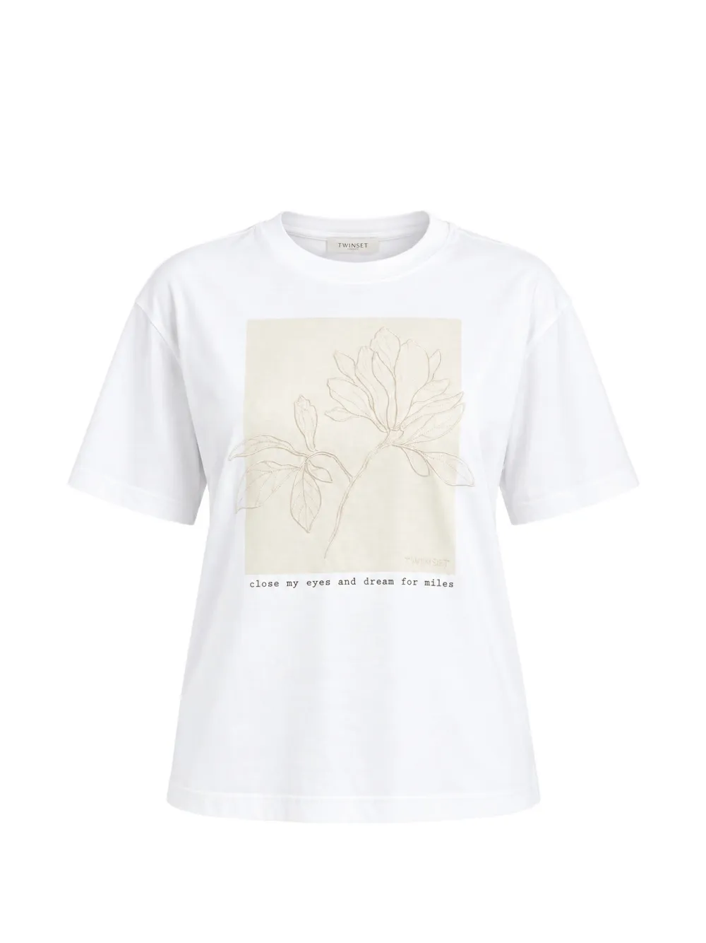TWINSET Regular T-shirt with print and embroidery - Weiß